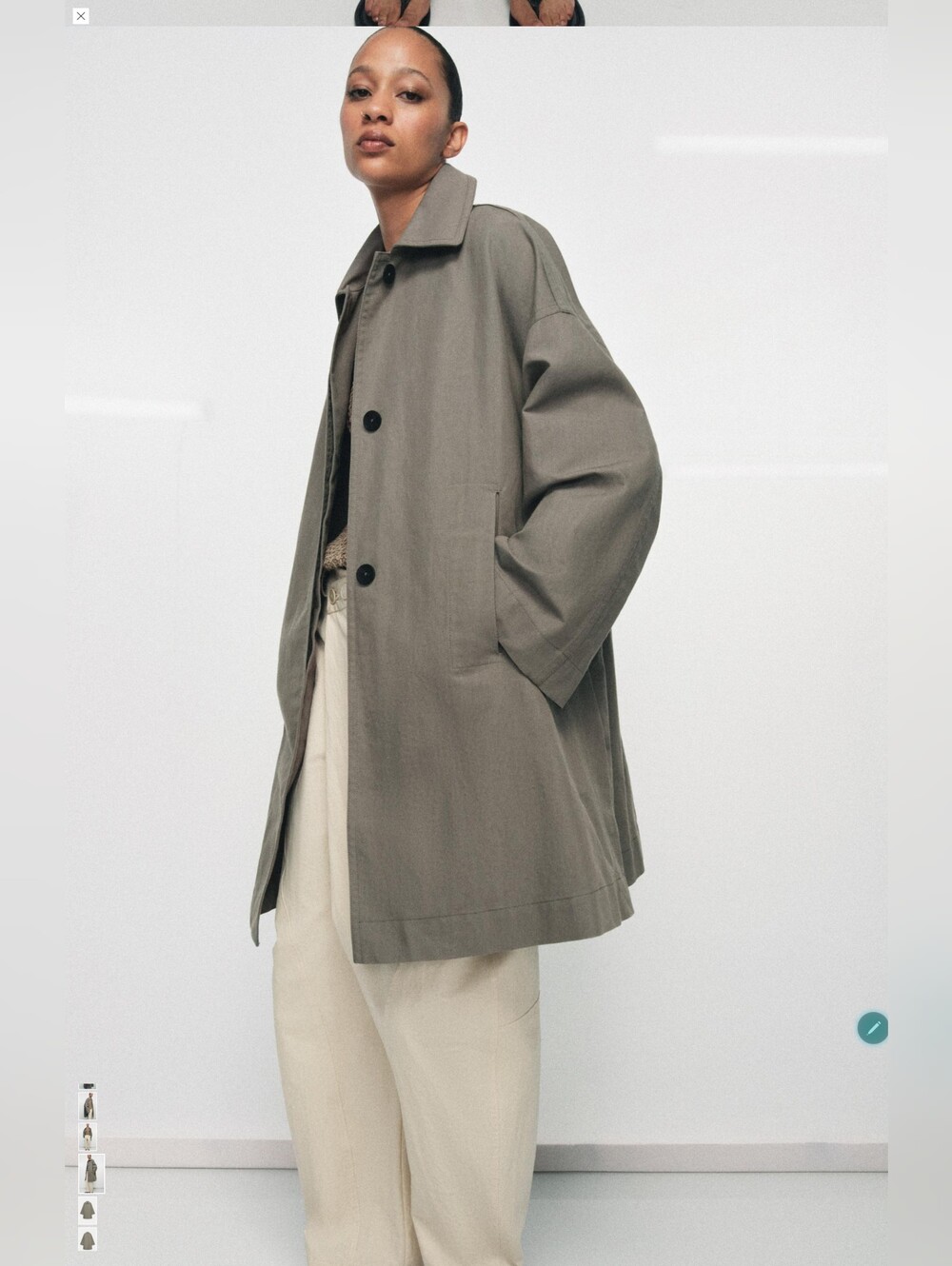ZARA ZW COLLECTION OVERSIZE TRENCH SIZE M - Picture 8 of 15